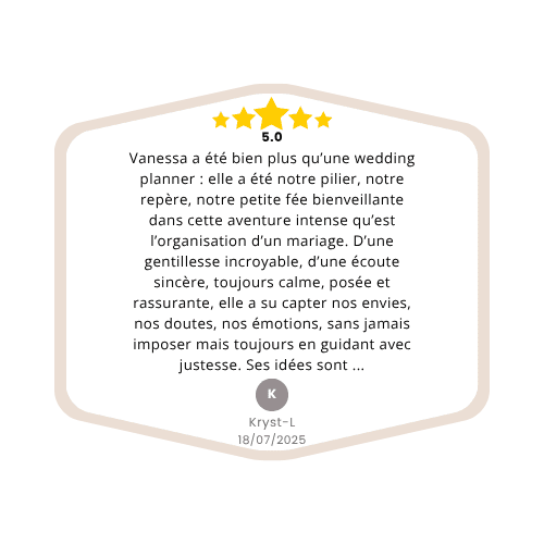Témoignage d’une mariée satisfaite des services haut de gamme de Vany’s Weddings, wedding planner à Paris.