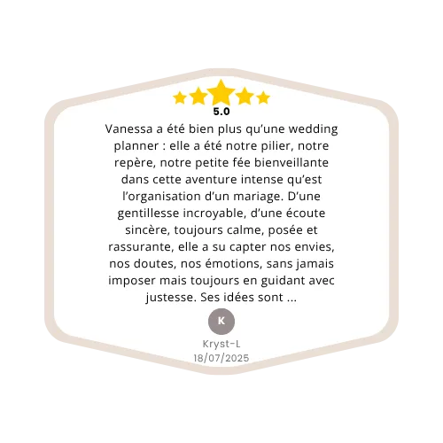 Témoignage d’une mariée satisfaite des services haut de gamme de Vany’s Weddings, wedding planner à Paris.