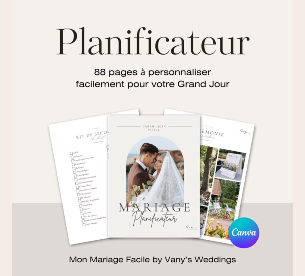 Organisateur de mariage MMF à télécharger – planification complète avec budget, prestataires, rétroplanning et planning jour J